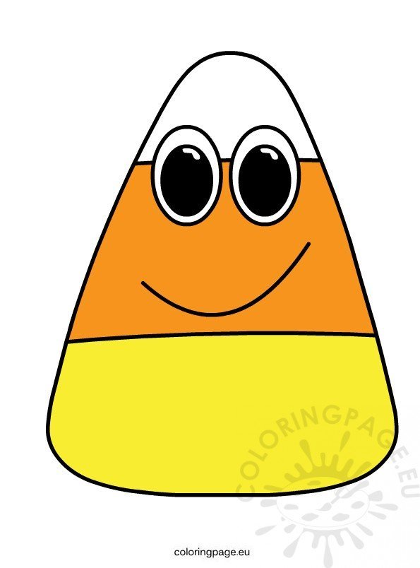 Cartoon Candy Corn clipart – Coloring Page