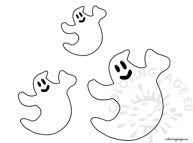 Halloween ghost shaped Coloring Page
