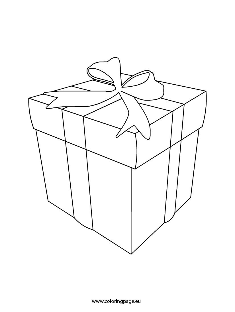 Gift box coloring template Coloring Page