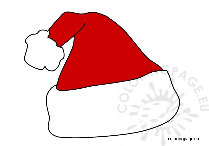 Santa Claus hat vector – Coloring Page
