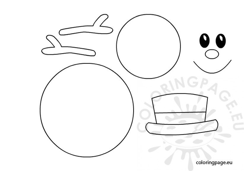 Snowman template Coloring Page