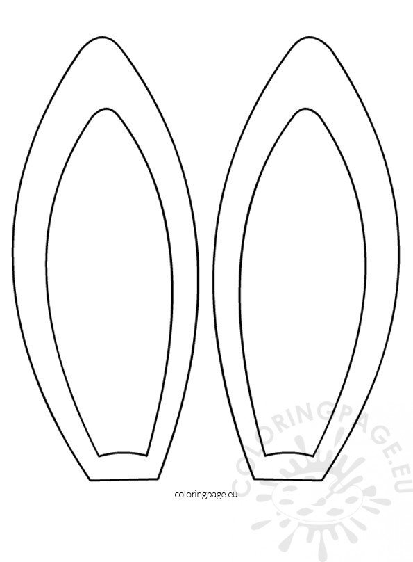 Easter Bunny Ears Template 2 – Coloring Page