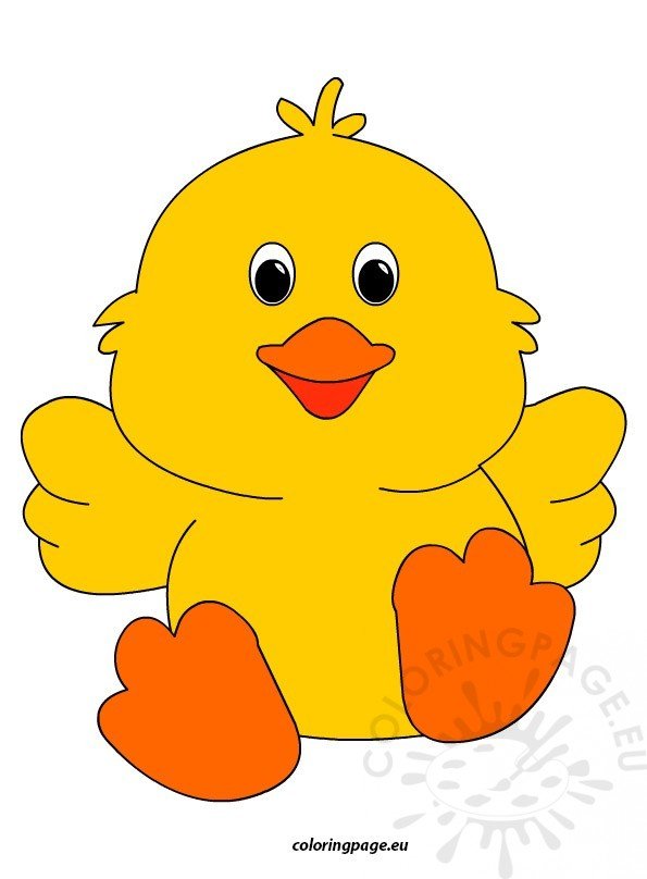 Cute Easter Chick Coloring Page