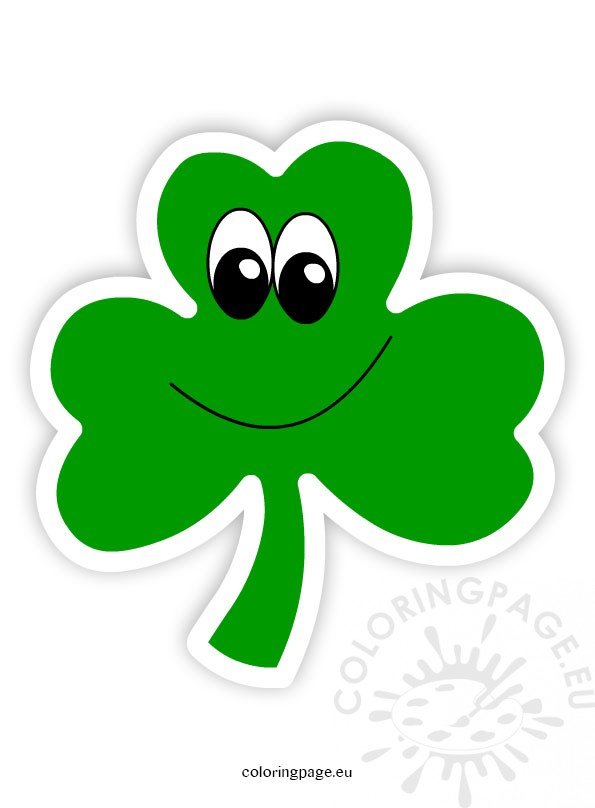 Cartoon shamrock 2 – Coloring Page