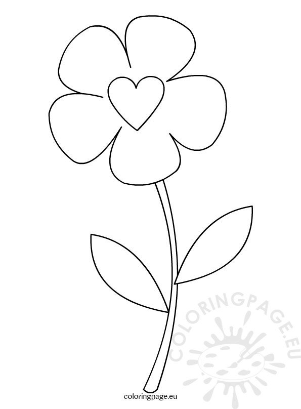 Preschool Flower Template Coloring Page