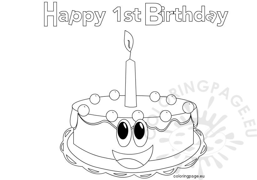 Happy 1st Birthday Images – Coloring Page