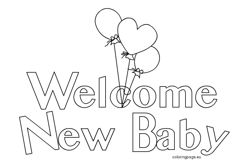 Welcome New Baby 2 – Coloring Page