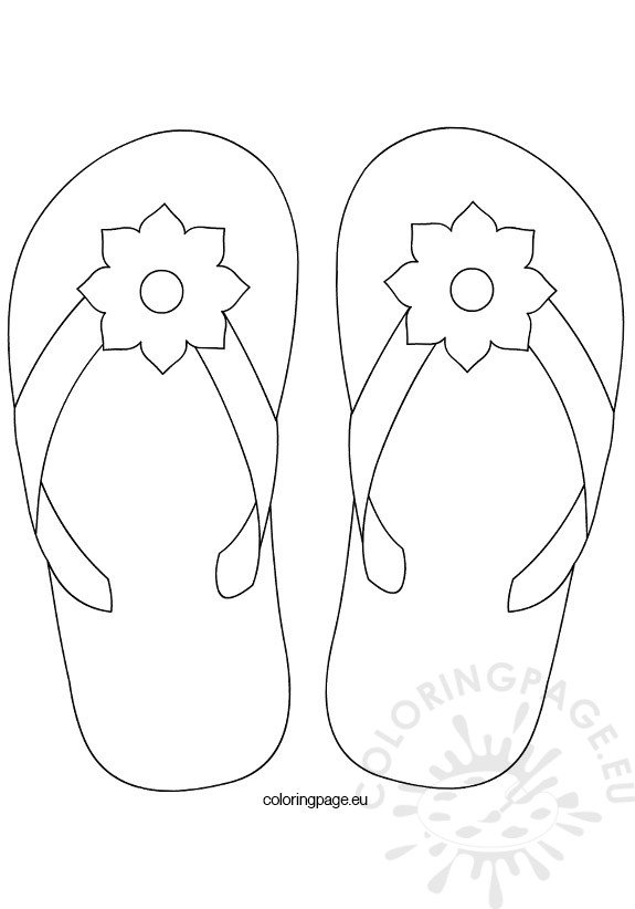 Flower Flip Flop – Coloring Page