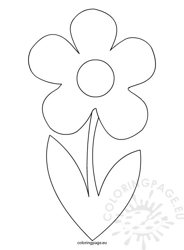 Flower With Stem Template Coloring Page