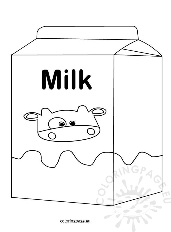 Milk Bottle Colouring Page Milk Coloring Carton Printable Template 