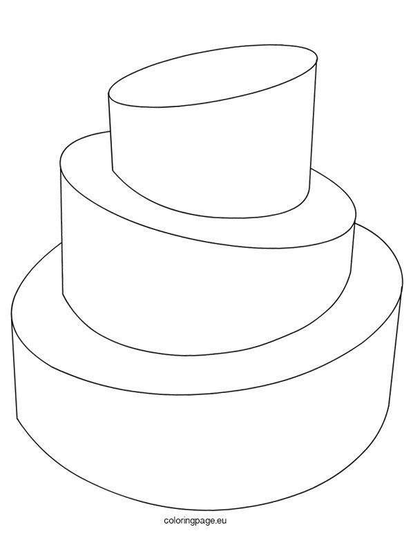 Wedding Cake Template – Coloring Page