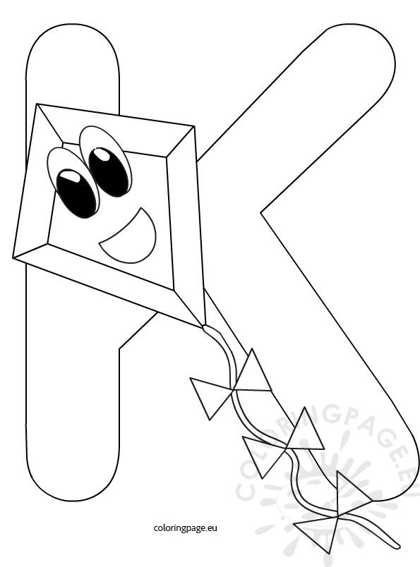 Alphabet coloring page letter K – Coloring Page