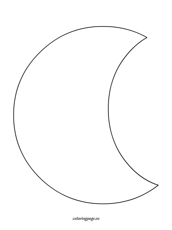 Moon Template Coloring Page