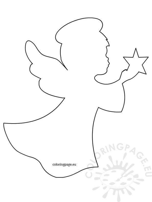 Angel Star template – Coloring Page