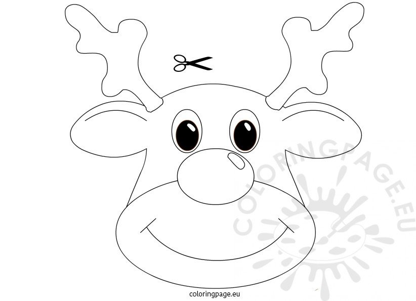 Christmas craft Rudolph Mask – Coloring Page