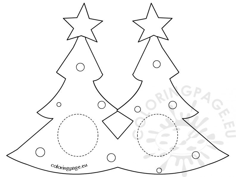 Christmas Craft – Christmas Tree mask – Coloring Page