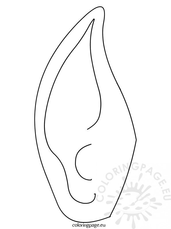 Elf Ear Template – Coloring Page