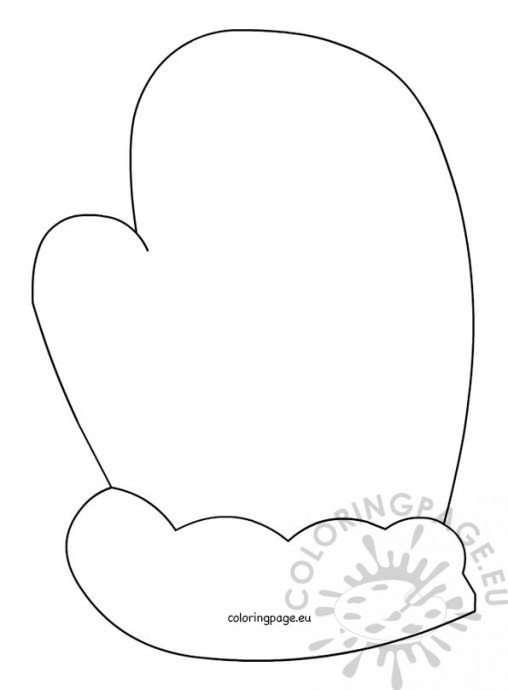 Mitten Coloring Template Coloring Pages