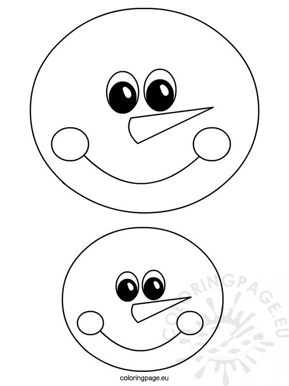 Snowman Face Template – Coloring Page