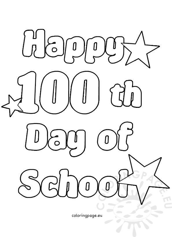 100Th Day Coloring Page Free Printable