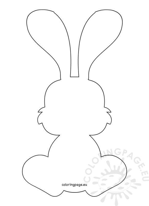 bunny outline Bunny rabbit outline coloring page jpg in 2021 Easter