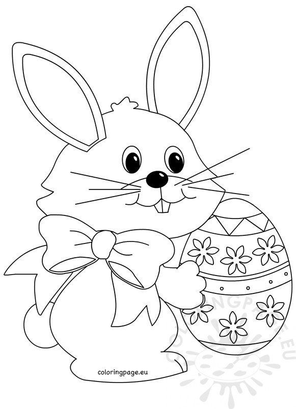 Easter Bunny Easter Egg – Coloring Page