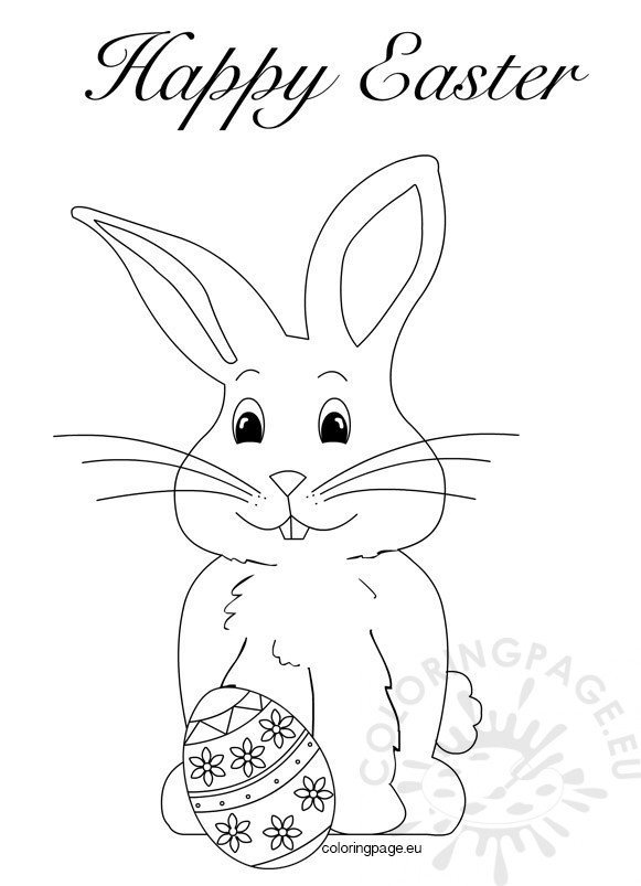 easter bunny coloring happy holiday window coloringpage eu