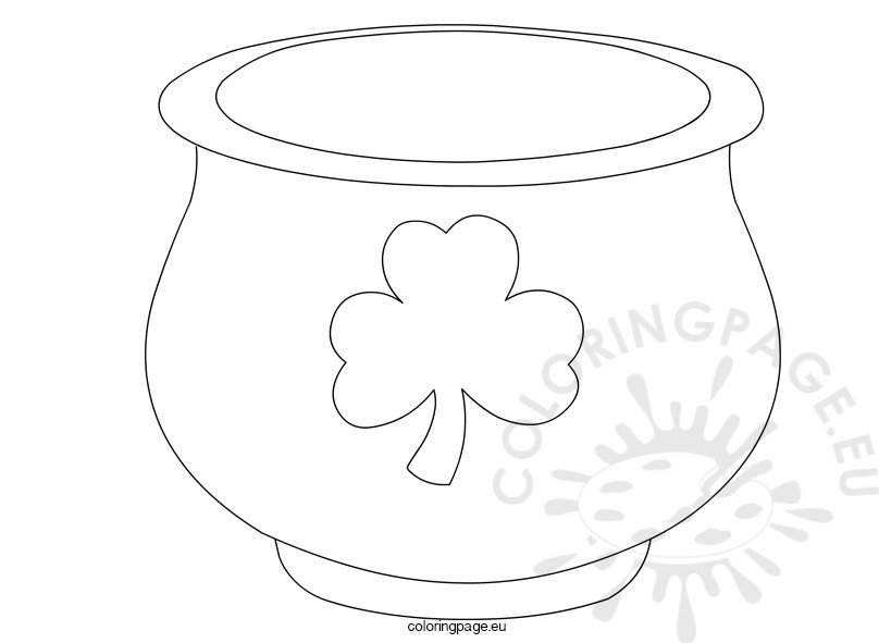 St Patrick’s day pot of gold template Coloring Page