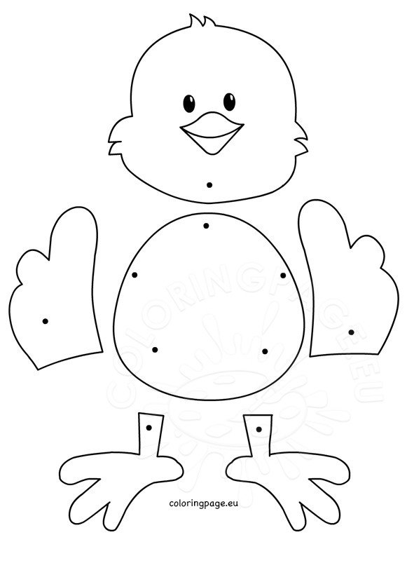 Easter chick crafts preschool Coloring Page