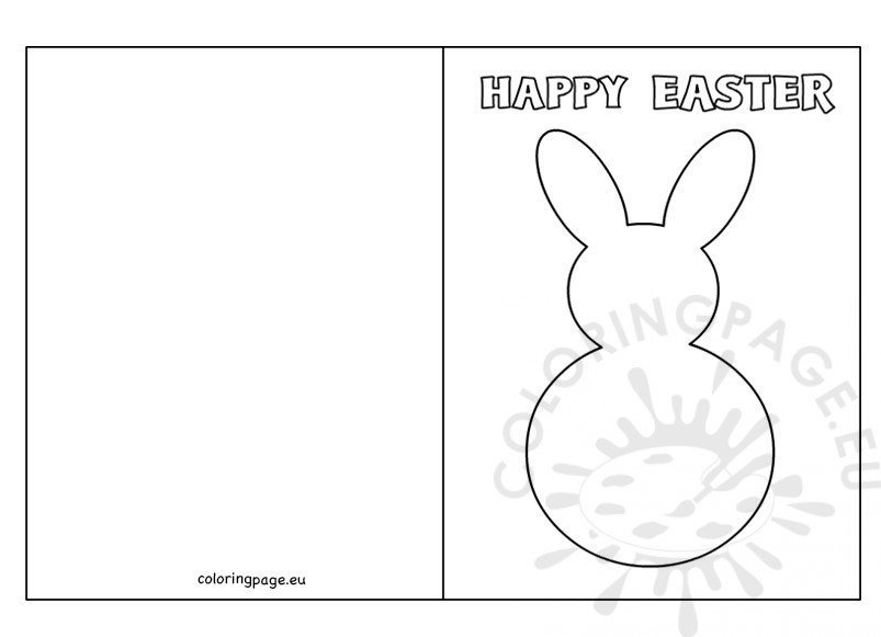 Easter Bunny Card Template – Coloring Page