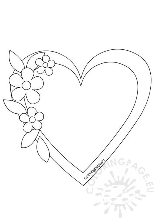 valentine coloring pages hearts and flowers - photo #40