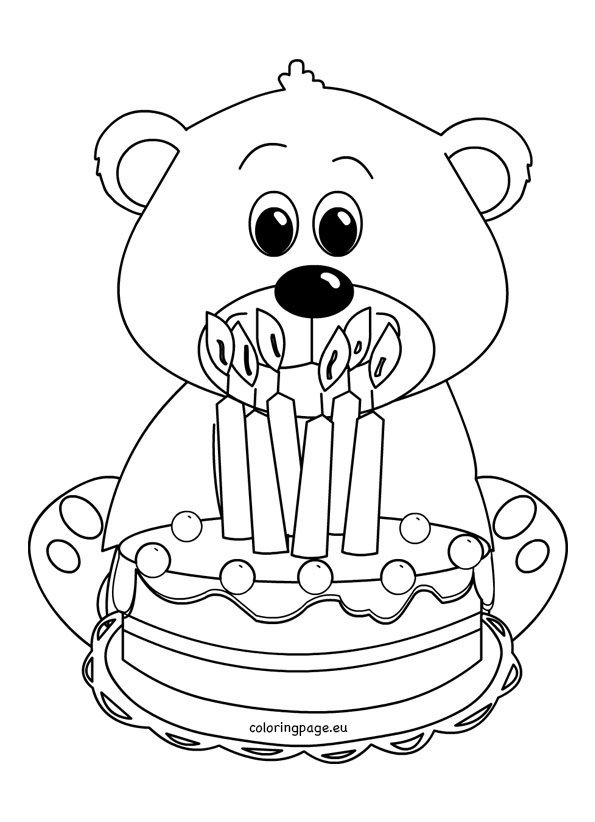 teddy bear cute coloring birthday drawing bears coloringpage getdrawings eu