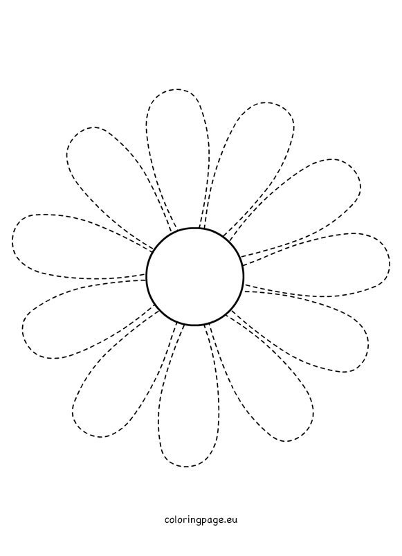 Traceable daisy pattern Coloring Page