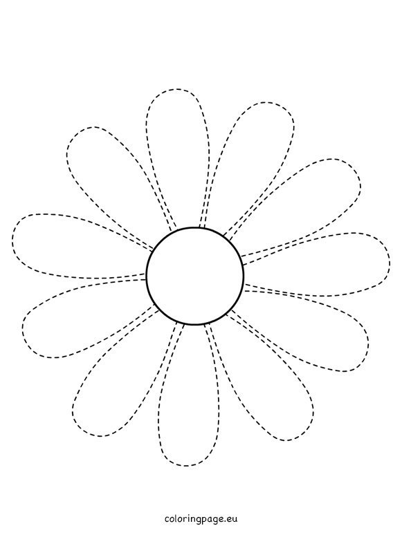 Traceable daisy pattern – Coloring Page