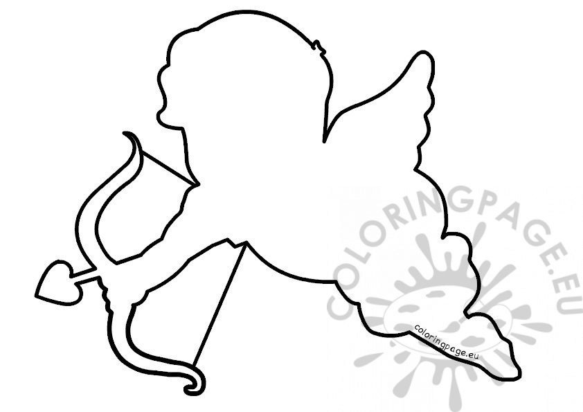 Valentine Cupid Pattern Coloring Page