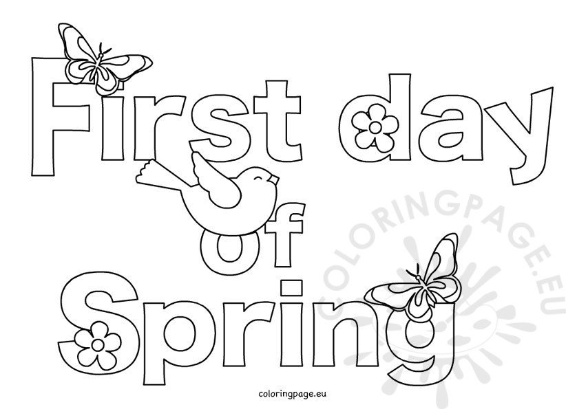 First Day Of Spring March 20 Coloring Page