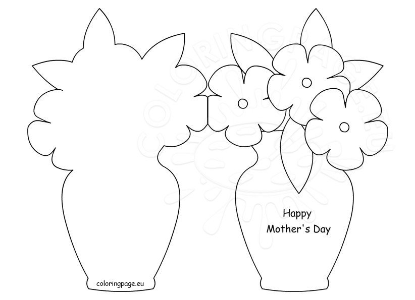 Happy Mother’s Day card template – Coloring Page