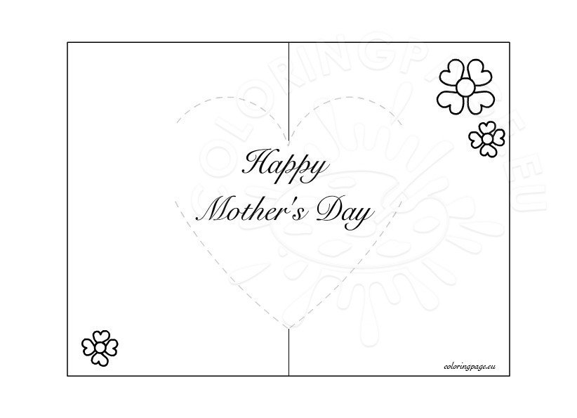 Mother’s Day PopUp Card Coloring Page