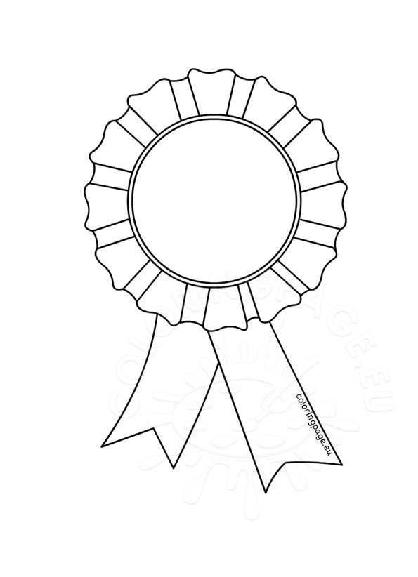 rosette award ribbon template drawing coloring clip