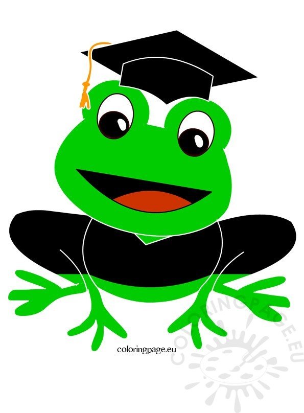 Frog graduation clip art – Coloring Page