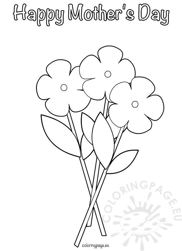 Happy Mother’s Day flowers pictures 2 – Coloring Page