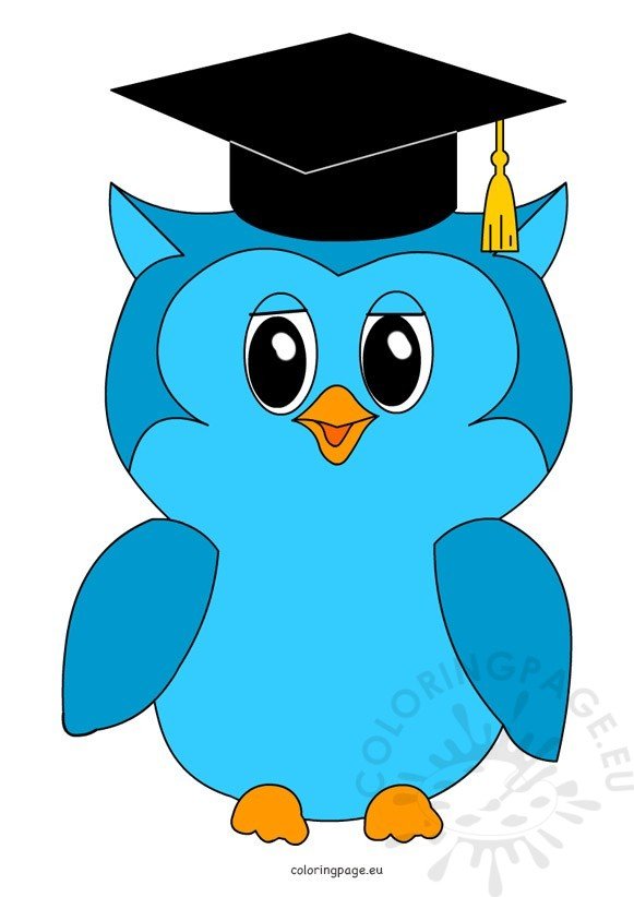 Owl Graduation Clipart – Coloring Page