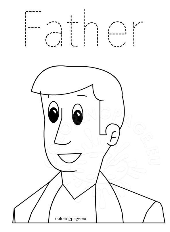 Father Word Tracing – Coloring Page