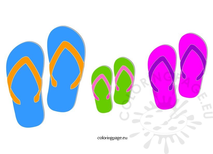 Summer Flip Flop clipart – Coloring Page