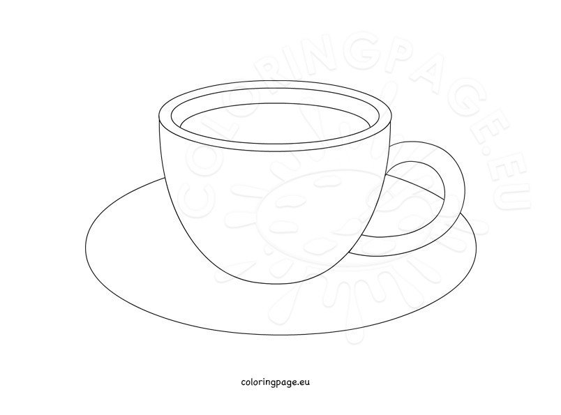 Coffee cup design template – Coloring Page