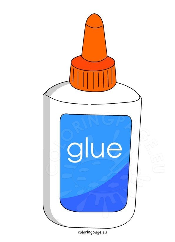 School Glue Clipart Image – Coloring Page