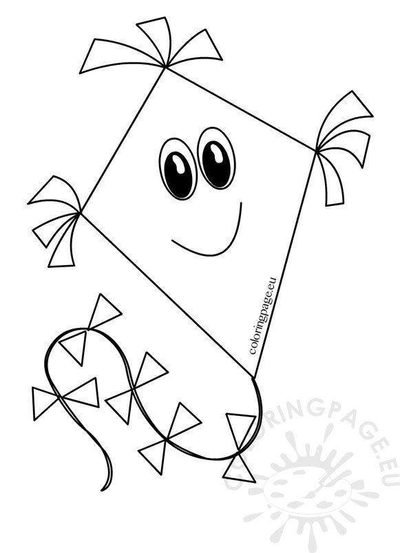 Kite cartoon images Coloring Page