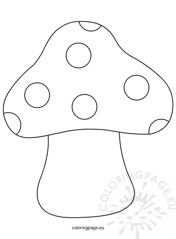 Printable Mushroom Shape Template Coloring Page