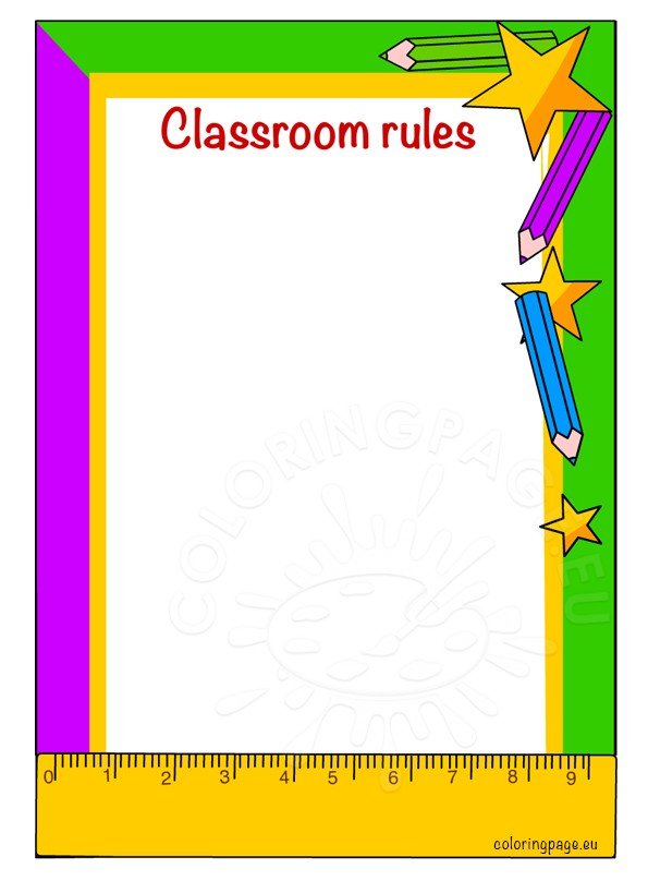 Classroom Rules Printable Coloring Page