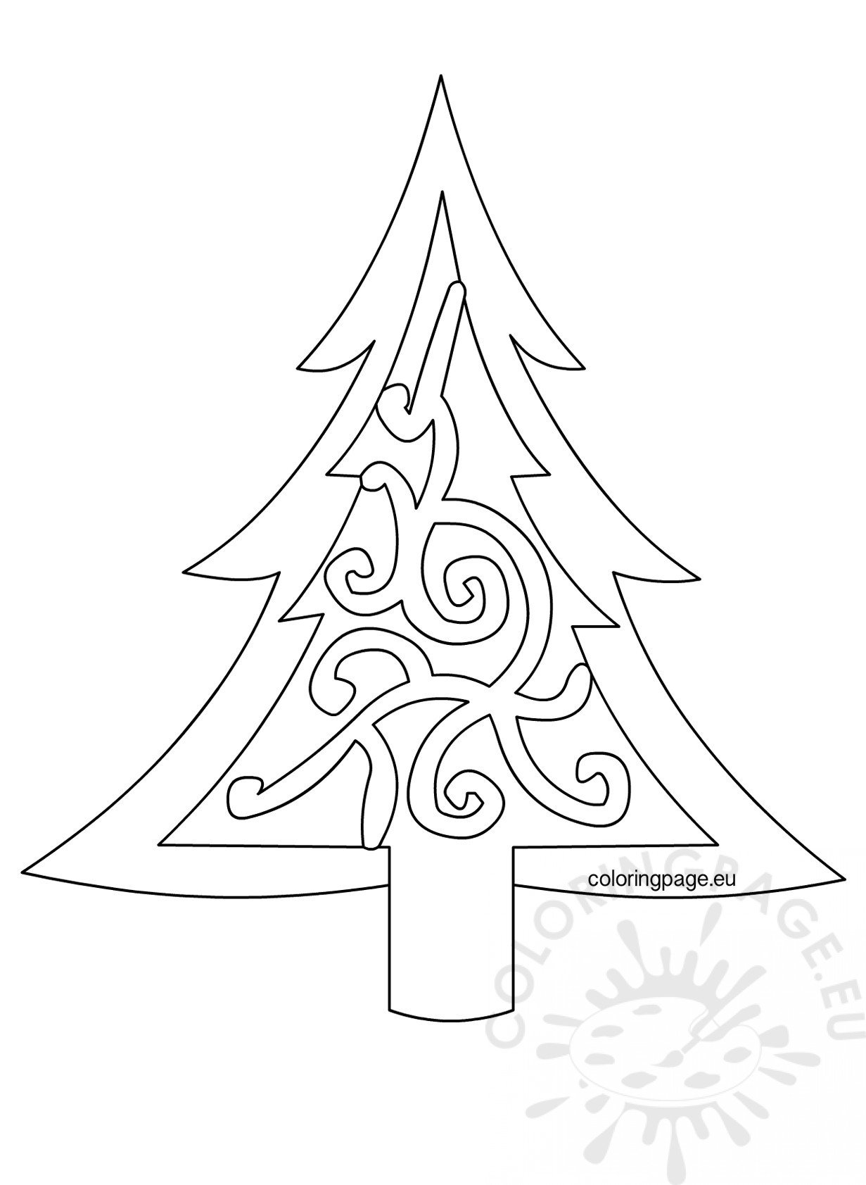 Xmas tree template printable – Coloring Page